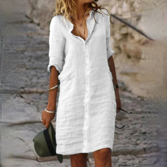 Emilia - Stylish Linen Dress