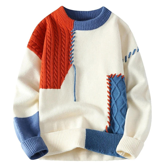 Isaac™ | Elegant Patchwork Sweater