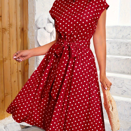 Ana | Polka Dot Pleated Dress