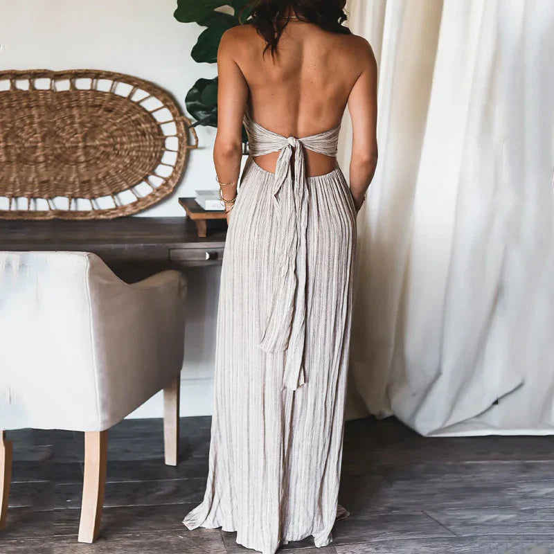 Blair | Backless Halter Maxi Dress