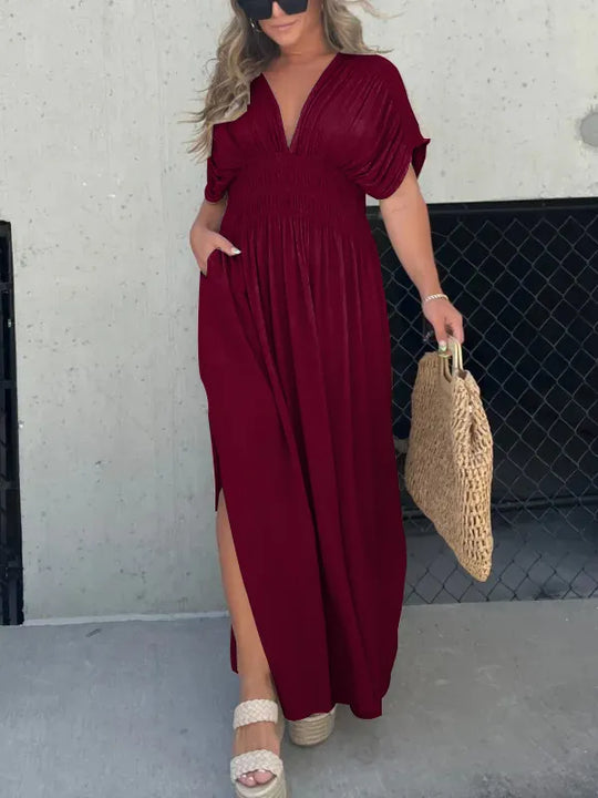 Mira | Elegant V-Neck Maxi Dress