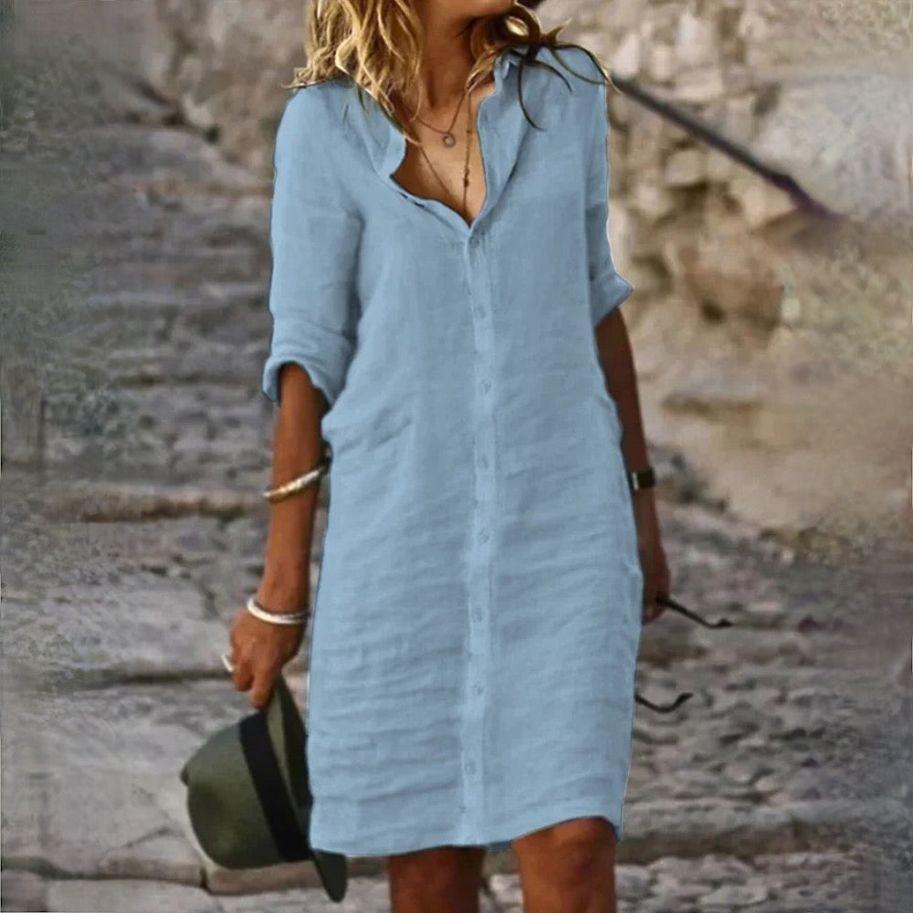 Emilia - Stylish Linen Dress