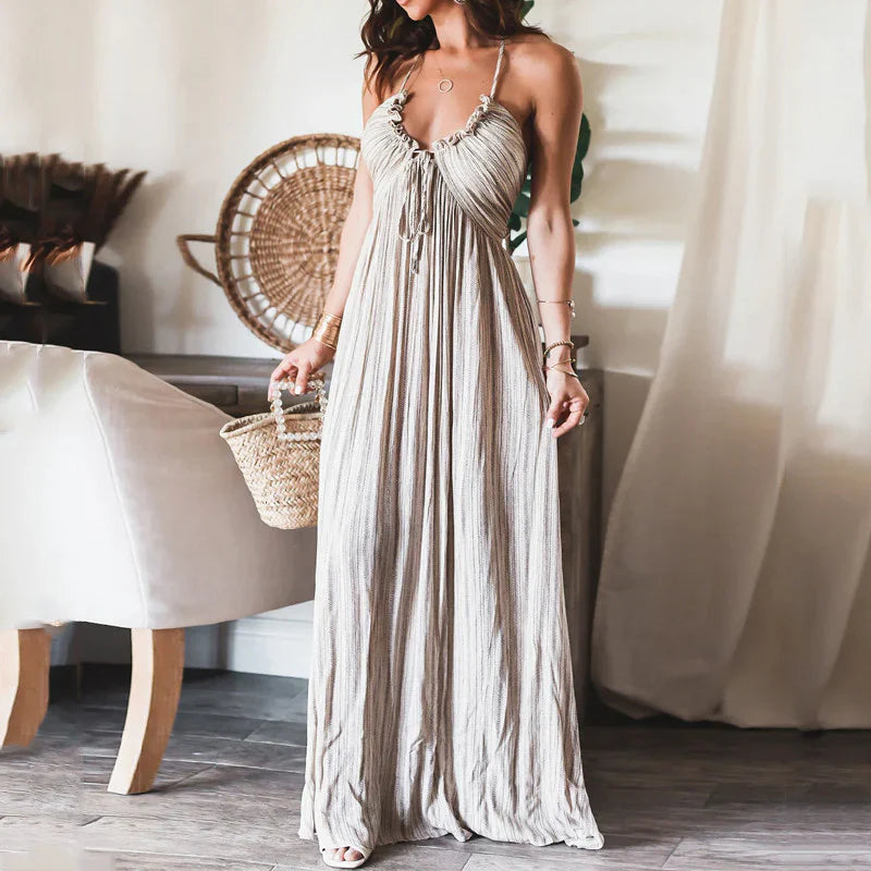 Blair | Backless Halter Maxi Dress