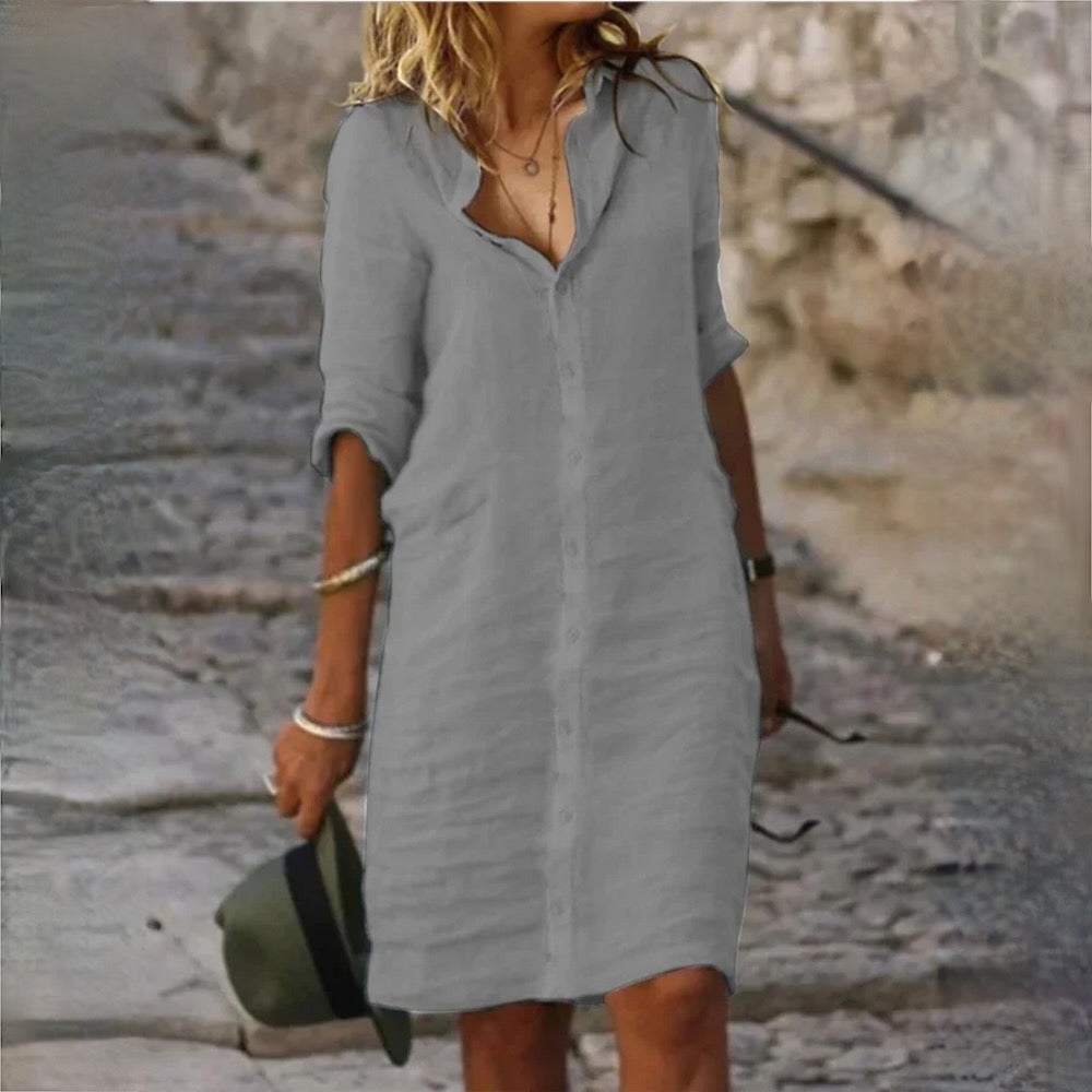 Emilia - Stylish Linen Dress