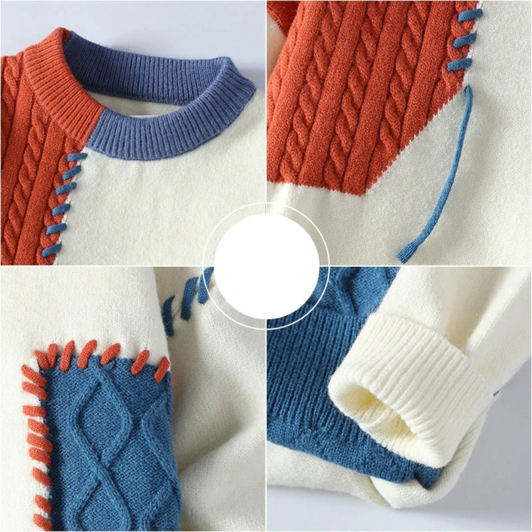 Isaac™ | Elegant Patchwork Sweater