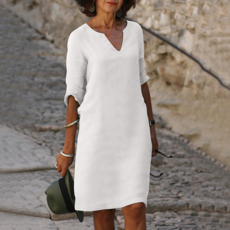 Katie | Minimalist V-Neck Dress