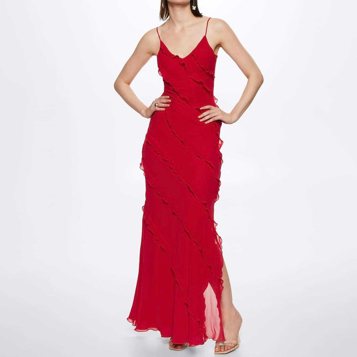 Adalee | Elegant Long Dress With Ruffles