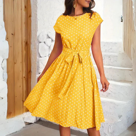 Ana | Polka Dot Pleated Dress