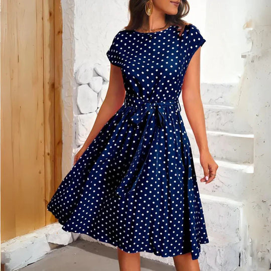 Ana | Polka Dot Pleated Dress