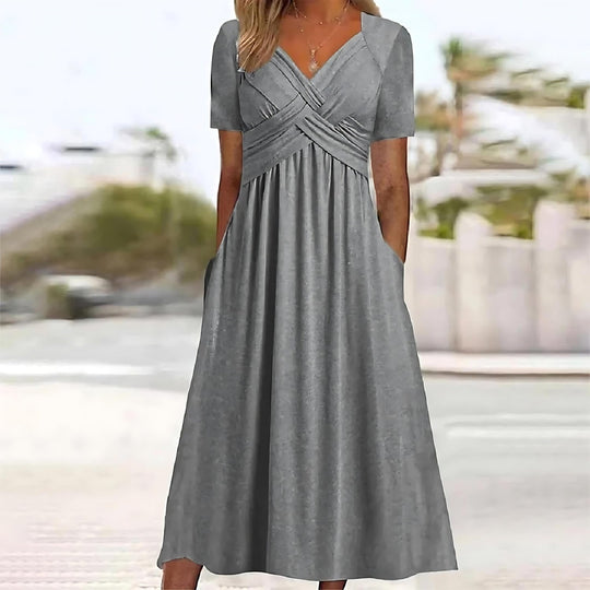 Skyler | Elegant Midi Dress With Belly Coverage