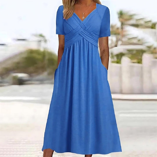 Skyler | Elegant Midi Dress With Belly Coverage