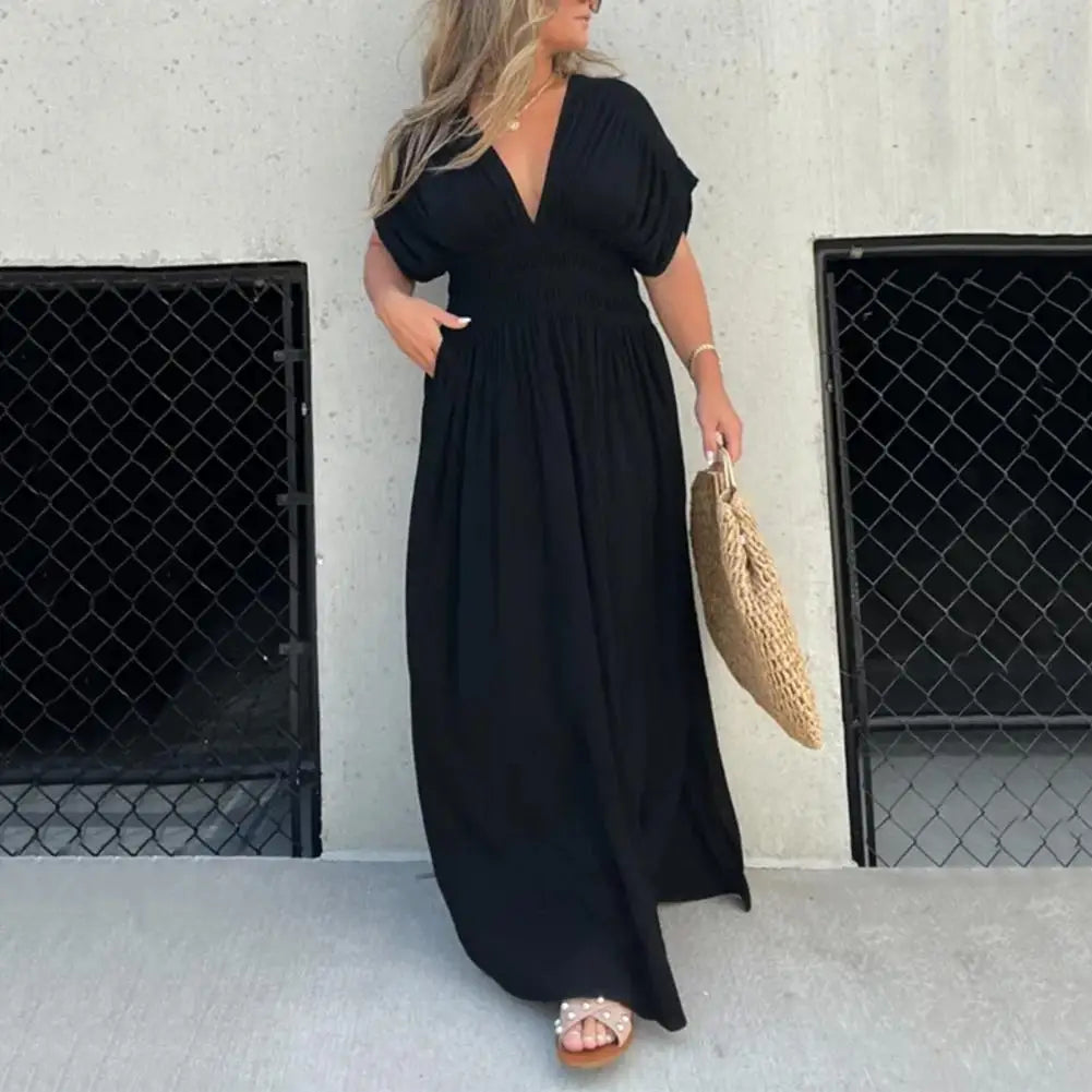 Mira | Elegant V-Neck Maxi Dress