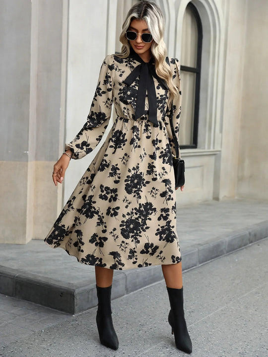 Everlee | Bow-Tie Patterned Dress