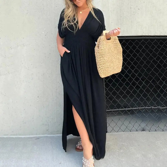 Mira | Elegant V-Neck Maxi Dress