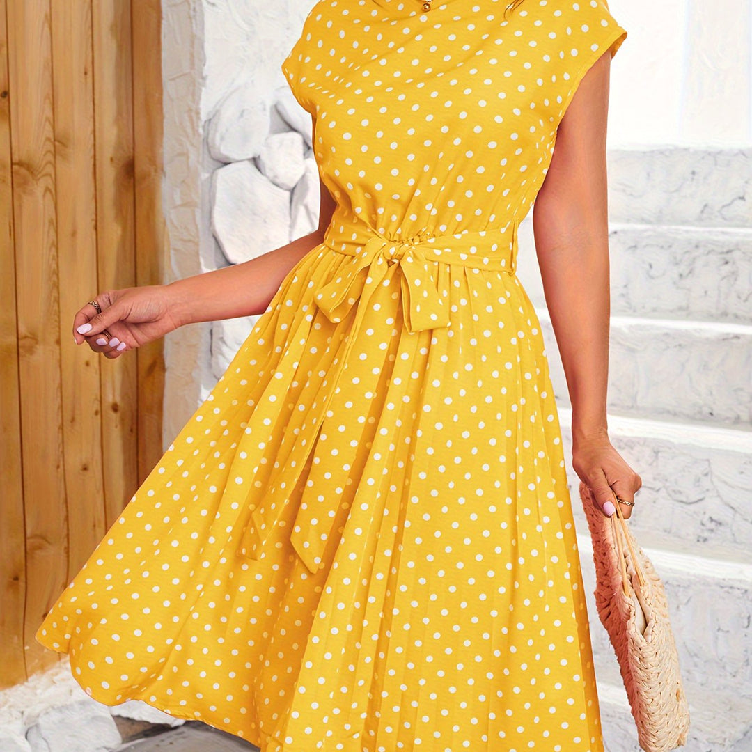 Ana | Polka Dot Pleated Dress