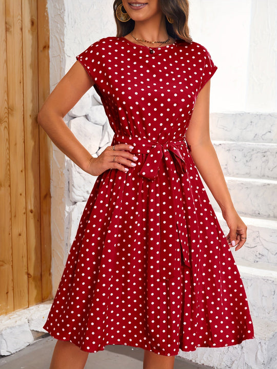 Ana | Polka Dot Pleated Dress