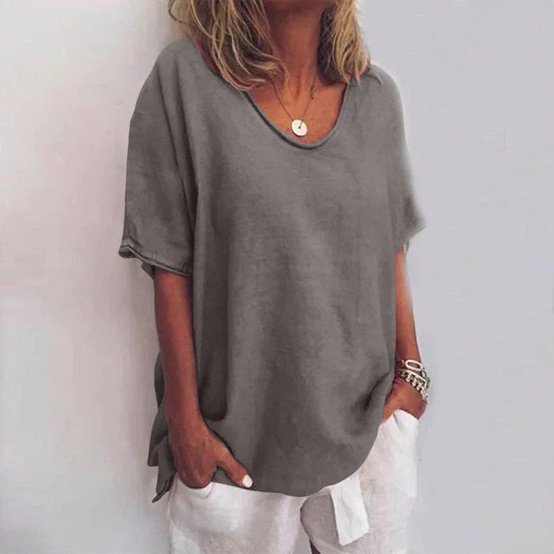 Sally - Comfortable Loose-Fitting Shirt